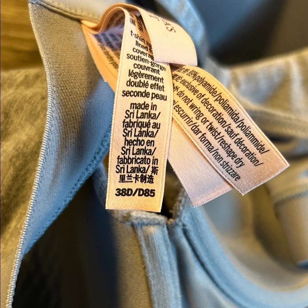 Victoria’s Secret 38D T-Shirt Bra Gray Sparkle VS Logo Lightly Lined - Picture 7 of 8